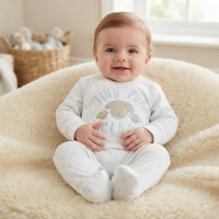 N14763: Baby "Tiny Pup Club" Cotton Sleepsuit (NB-3 Months)